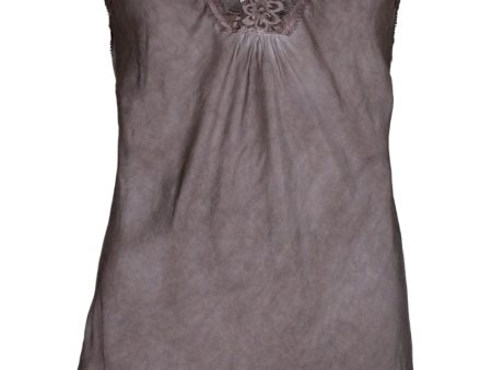 Black Colour - Bcbea Lace Top Vintage Dyed - Coffee Discount