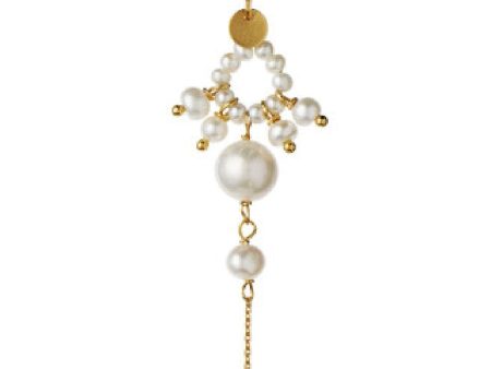 Stine A - Heavenly Pearl Dream Hoop Goldenen – White Pearls & Chain - 1288-02-S Supply