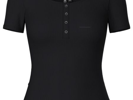 Pieces - PcKitte SS Top - Black For Sale