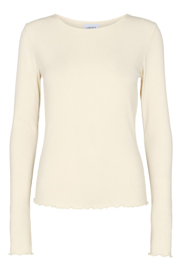 Liberte - Natalia LS Round Neck Blouse - Off White Discount