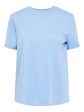 Pieces - Pcria Ss Fold Up Solid Tee - Vista Blue Online Sale