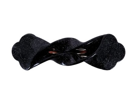 Black Colour - Bcstacy Twisted Barette Hair Clip - Black glitter Sale