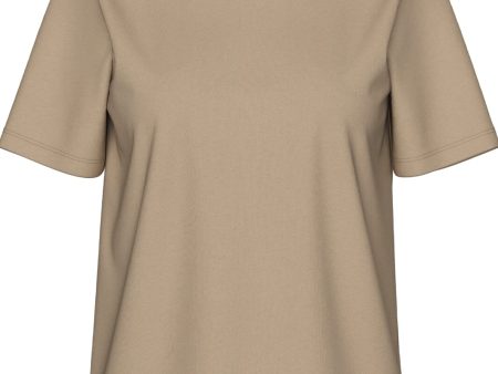 Pieces - Pcria Ss Solid Tee - 4280158 Silver Mink Fashion