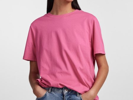 Pieces - Pcria Ss Solid Tee - 4280171 Shocking Pink Online now