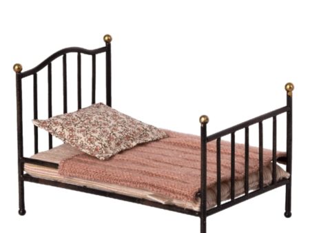 Maileg - Vintage Bed, Mouse - Anthracite on Sale