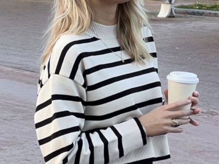 Neo Noir - Rebekka Stripe Knit blouse - Sand Online Sale