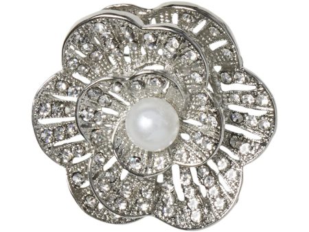 Pieces - Pcoflower Broche - 4497660 Silver Colour Hot on Sale