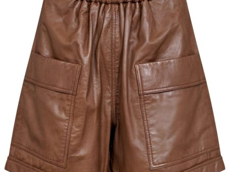 Gossia - ThillaGO Leather Shorts - Cognac For Sale