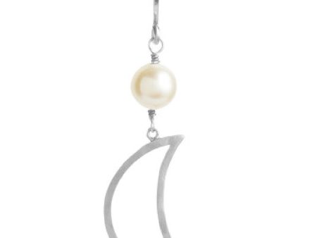 Stine A - Bella Moon Earring With Pearl Silver - 1282-00-S Online Hot Sale