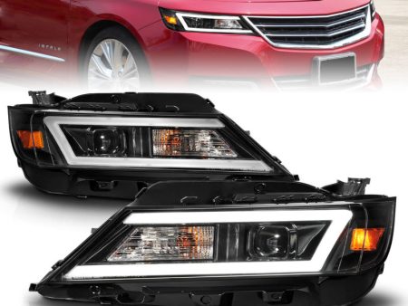 Anzo 14-20 Chevrolet Impala Square Projector LED Bar Headlights w  Black Housing Supply