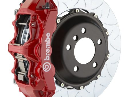 Brembo 05-14 Mustang GT Excl non-ABS Equipped Fr GT BBK 6Pist Cast 380x32 2pc Rtr Slot Type3-Red For Discount