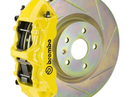 Brembo 05-14 Mustang GT Excl non-ABS Equipped Fr GT BBK 6Pist Cast 355x32 1pc Rtr Slot Type1-Yellow Discount