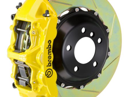 Brembo 05-14 Mustang GT Excl non-ABS Equipped Fr GT BBK 6Pist Cast 380x32 2pc Rtr Slot Type1-Yellow For Discount