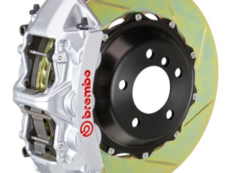 Brembo 05-14 Mustang GT Excl non-ABS Equipped Fr GT BBK 6Pist Cast 380x32 2pc Rtr Slot Type1-Silver Fashion