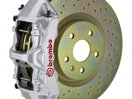 Brembo 05-14 Mustang GT Excl non-ABS Equipped Fr GT BBK 6Pist Cast 355x32 1pc Rtr Drill-Silver Supply