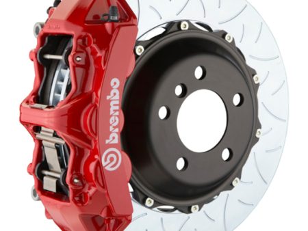 Brembo 05-14 Mustang GT Excl non-ABS Equipped Fr GT BBK 6Pist Cast 355x32 2pc Rtr Slot Type3-Red For Discount