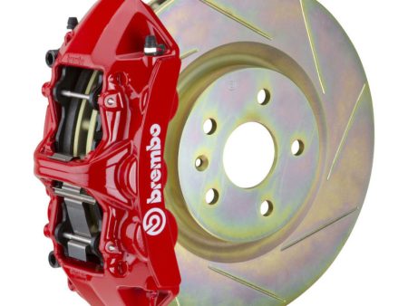 Brembo 05-14 Mustang GT Excl non-ABS Equipped Fr GT BBK 6Pist Cast 355x32 1pc Rtr Slot Type1-Red For Sale