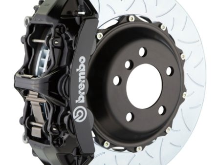 Brembo 05-14 Mustang GT Excl non-ABS Equipped Fr GT BBK 6Pist Cast 355x32 2pc Rtr Slot Type3-Black Hot on Sale