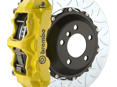 Brembo 05-14 Mustang GT Excl non-ABS Equipped Fr GT BBK 6Pist Cast 380x32 2pc Rtr Slot Type3-Yellow Fashion