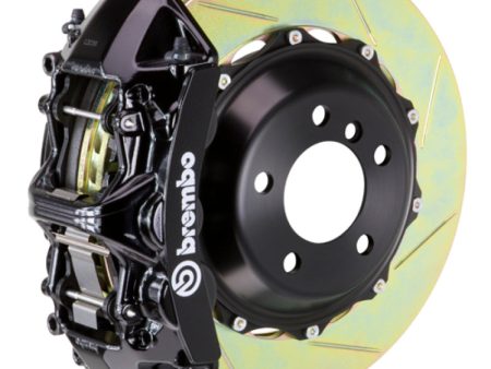 Brembo 05-14 Mustang GT Excl non-ABS Equipped Fr GT BBK 6Pist Cast 380x32 2pc Rtr Slot Type1-Black Online Hot Sale